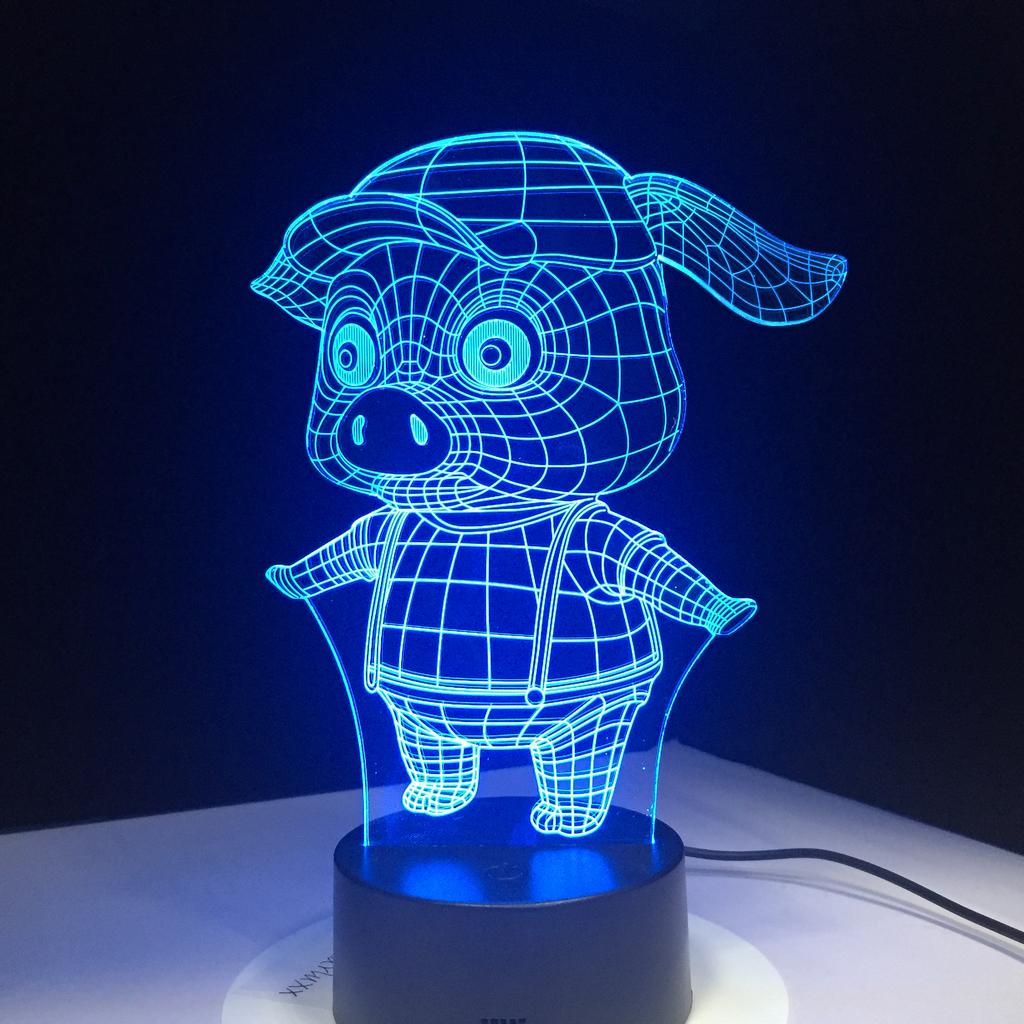 Factory Dropshipping ODM Rechargeable Touch Switch Dog Arylic Panel Box Table Night Lamp 16 Colors Change 3D LED Light