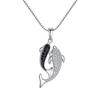 Real 925 Sterling Silver Jewelry Crystal Dolphin Box Chain Pendants&Necklaces for Women Solid Sterling-silver Choker Necklace