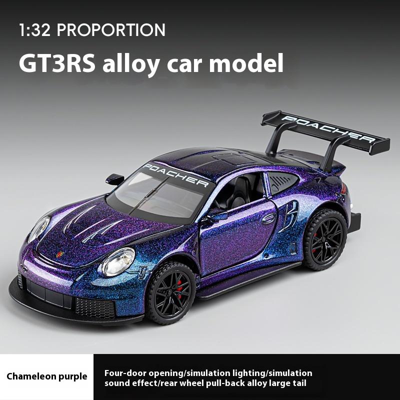 Модель легкосплавного автомобиля Porsche GT3 RS в масштабе 1/32 с инерционным механизмом в стиле ретро, игрушка мечты для любителей гонок, идеально подходит для детей и коллекционеров