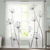 Белые шифоновые прозрачные шторы с растением одуванчика для гостиной, спальни, украшения дома, оконные вуали, тюлевые занавески