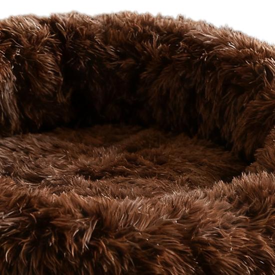 Round Pet Nest Bed Fuzzy Cat Bed Calming Donut Bed with Non-Slip Bottom Washable Fluffy Dog Bed for Small Medium Dogs And Cats