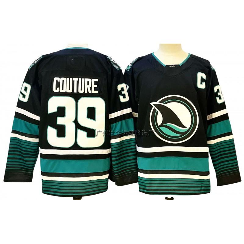 Mens Retro Embroidered Ice Hockey Jersey 39 Number Team Practice Shirt Cotton Blend Winter Wear