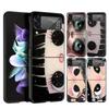 Жесткий ПК чехол для телефона Samsung Galaxy Z Flip 7 6 5 4 Черный чехол для Galaxy Z Flip 3 Складной Ударопрочный Милый Черный Сумка с Большими Глазами