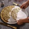 Плоская тарелка с рисунком из полукамня, гальванизированная керамическая посуда, тарелка для стейка, тарелка для завтрака, тарелка для суши, тарелка для десерта и закусок