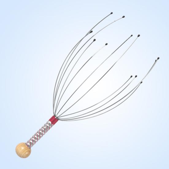 Массажер для головы Осьминог из нержавеющей стали Массажный коготь для мозга Скребок для кожи головы С гравировкой Расслабитель для головы Стимулирует кровообращение Снимает мышечное напряжение