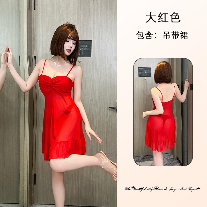 Женская кружевная сетчатая ночная рубашка Pure Desire, дышащая, с глубоким V-образным вырезом, многостильная, сексуальная одежда для отдыха, универсальная, соблазнительная одежда для сна, с разнообразным выбором