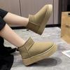 New Winter Women Short Plush Warm Snow Boots Flats Casual Shoes Suede Fur Chelsea Ankle Boots Platform Ladies Shoes Botas Mujer