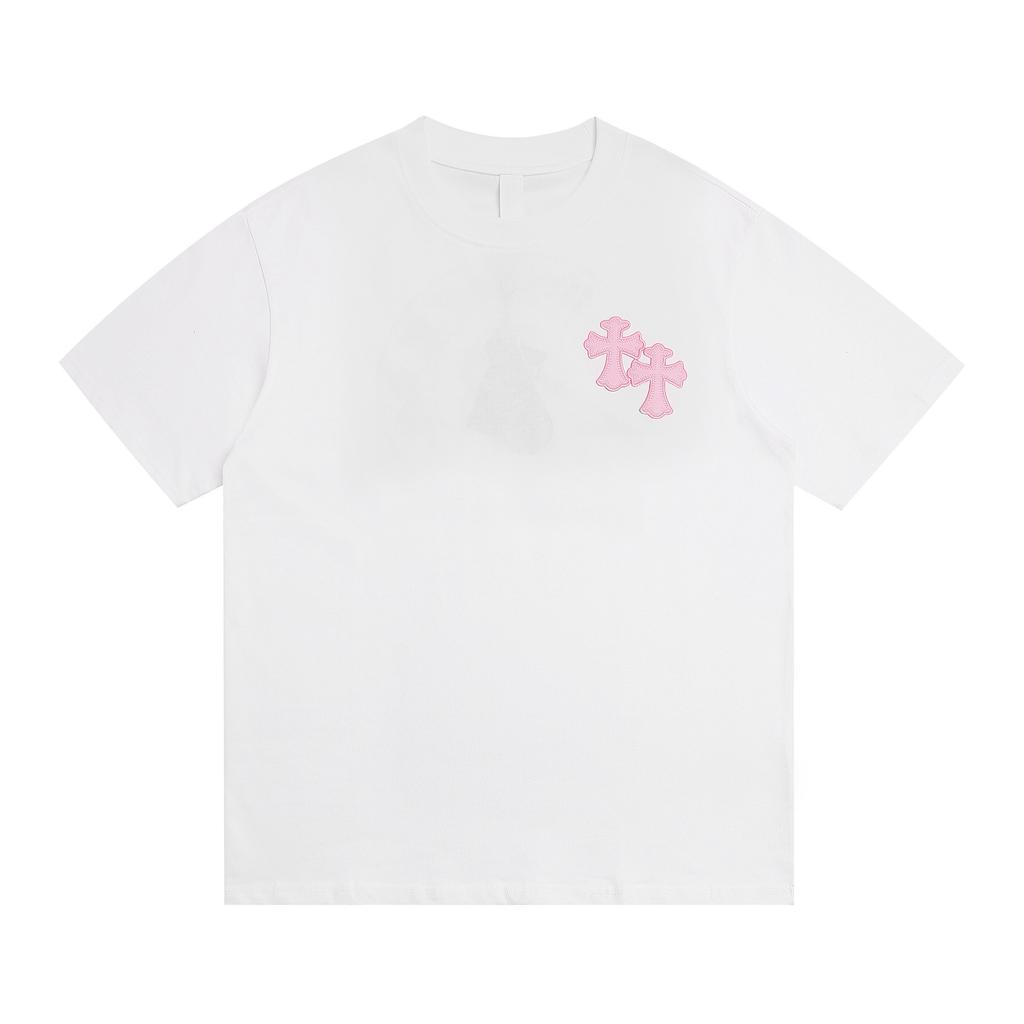 1975 CHROME HEARTS 2025 Summer New High Quality Cotton Round Neck Loose Large Size Men's and Women's T-shirt Couple T-shirt