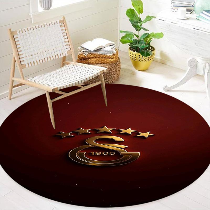 Круглый ковер Galatasaray S, Ковер для гостиной, спальни, дивана, игровой комнаты, Декор, Нескользящий коврик для пола