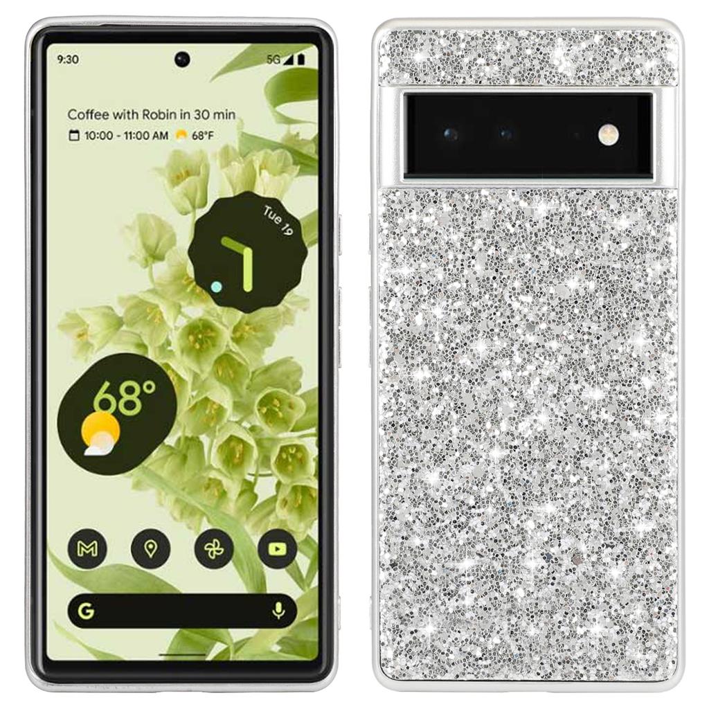 Для Google Pixel 8a Задняя крышка ТПУ+ПК Блестящая крышка с пайетками Аксессуар для мобильного телефона Оптом