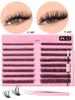 Xiaomi GROINNEYA Eyelash Clusters Kit Lash Clusters Wispy Natural DIY Lashes Clusters with Bottom Waterproof Bond and Seal Tweezers