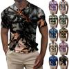 Men's Summer Hawaii Printed Golf Shirt Botton Short Sleeve Top Men's Casual Fashion Shirt