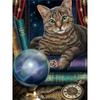Алмазная картина, полная дрель, черная кошка, круглая алмазная живопись, ручная работа, животное, сделай сам, алмазная мозаика, картина, украшение дома