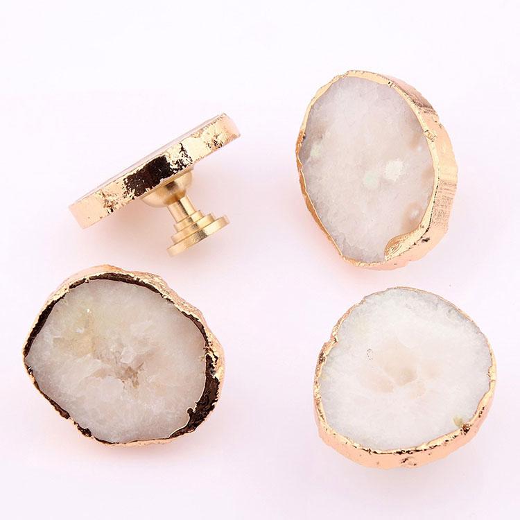 Manufacturer Furniture Hardware Decoration Natural Ore Crystal Handle Knob Drawer Cabinet Door Crystal Pulls Knob