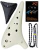 PERDIN Ocarina Alto C Introductory Set Beginner Set Okarina Ocarina Pottery Fingering Chart Japanese Instruction Manual Included (Craze White)