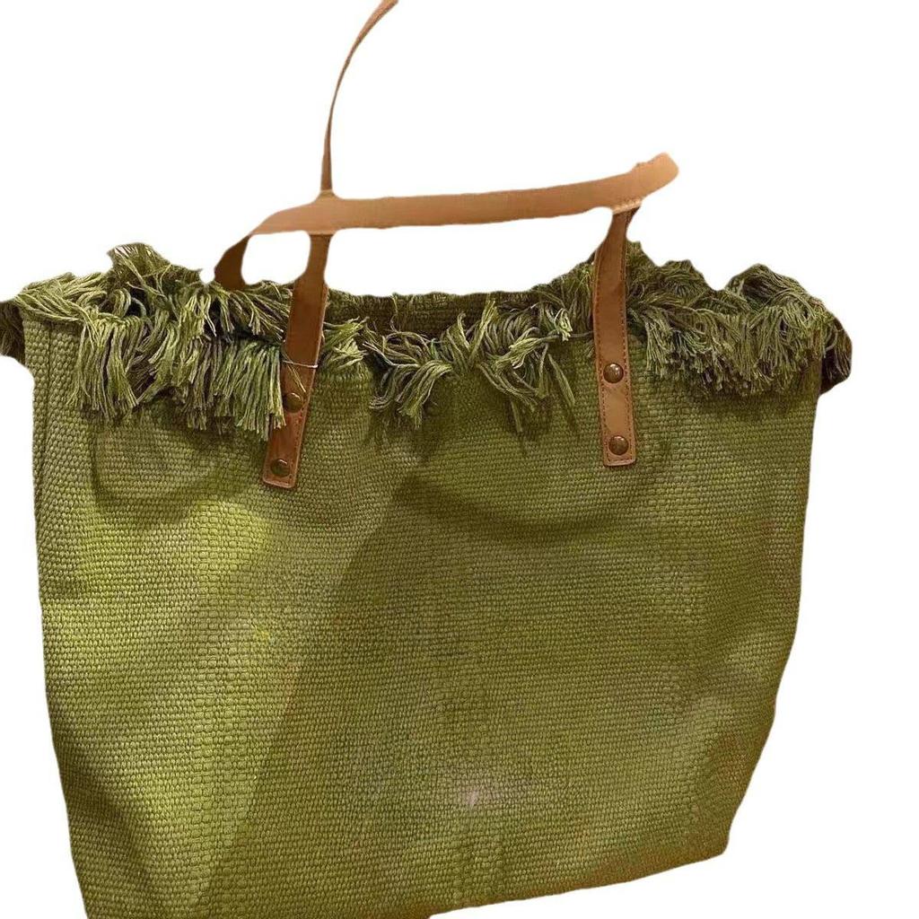 2023 Canvas Tote Bags: Large Capacity, Versatile Beach Bags, Shoulder Handbags, Tassel Design for Women