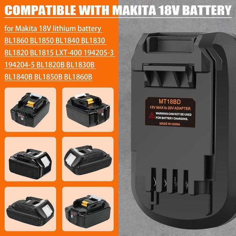 Адаптер аккумулятора для беспроводного инструмента Black&Decker 20V, конвертер для литий-ионного аккумулятора Makita 18V, для преобразования в дрель Black&Decker 20V