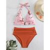 Two Pieces Push Up Swimwear Bikini Set Women Swimsuits Print High Waist Female Swimming Summer Bathing Suit