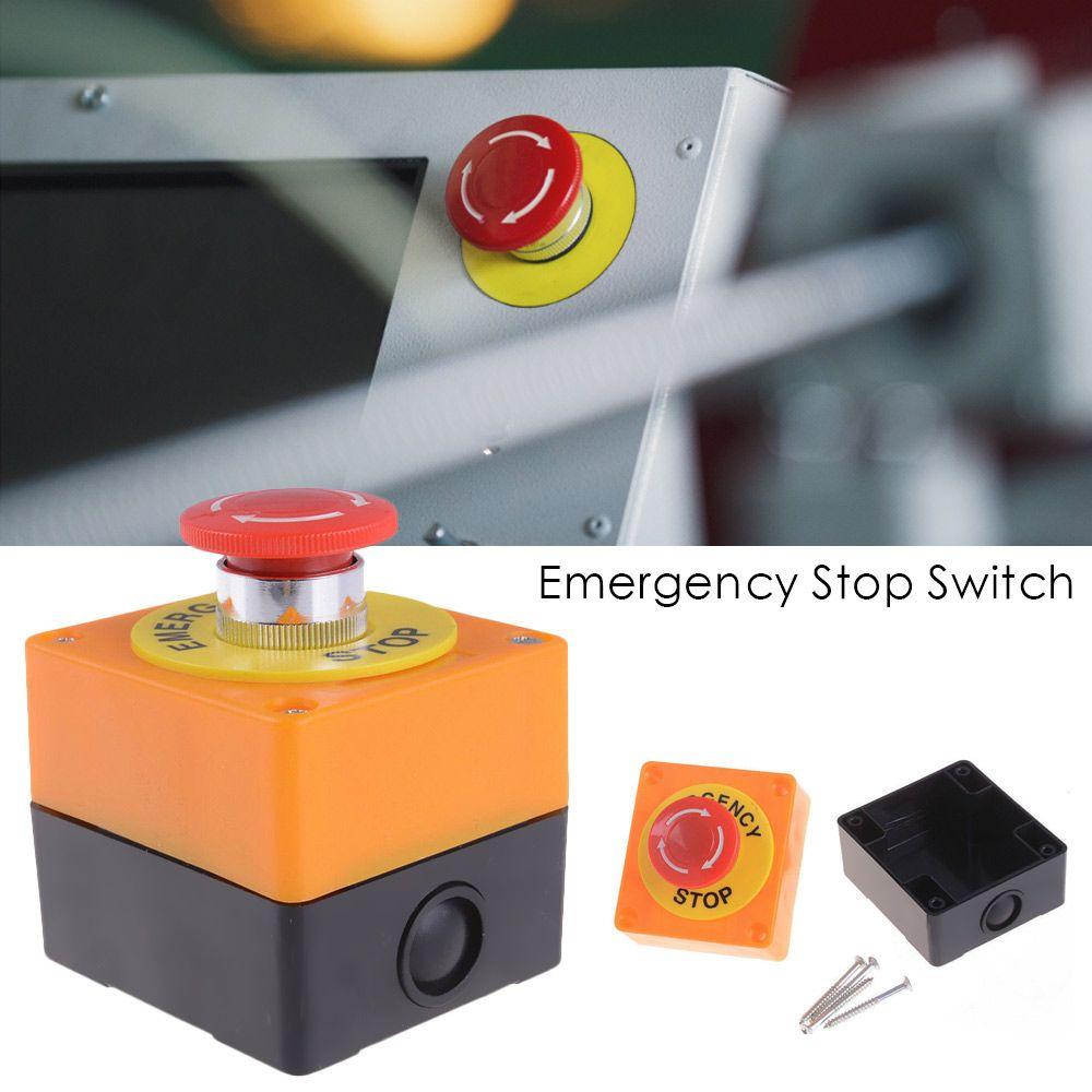 AC 660V 10A Mushroom Red Sign Emergency Stop Switch LAY7-11ZS DPST Push Button Switch