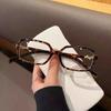 Y2K Leopard Small Frame Glasses Women Retro Fashion Simple Vintage Female Girls Eyeglasses Decorative Anti-Blue Light Eyeglasses