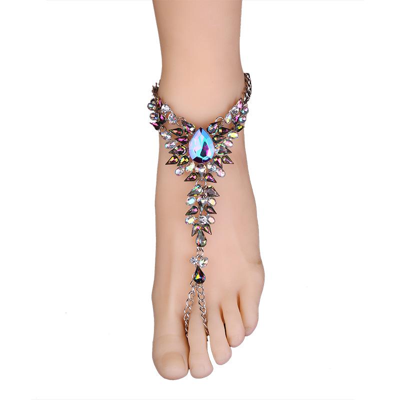 Fashion Simple Exquisite Shimmer Rhinestone Anklet Women Foot Ornaments