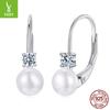 Natural Freshwater Pearl Mozzarella Diamond Earrings Women'S S925 Silver Moissanite Earrings Light Luxury High-End Autumn And Winter