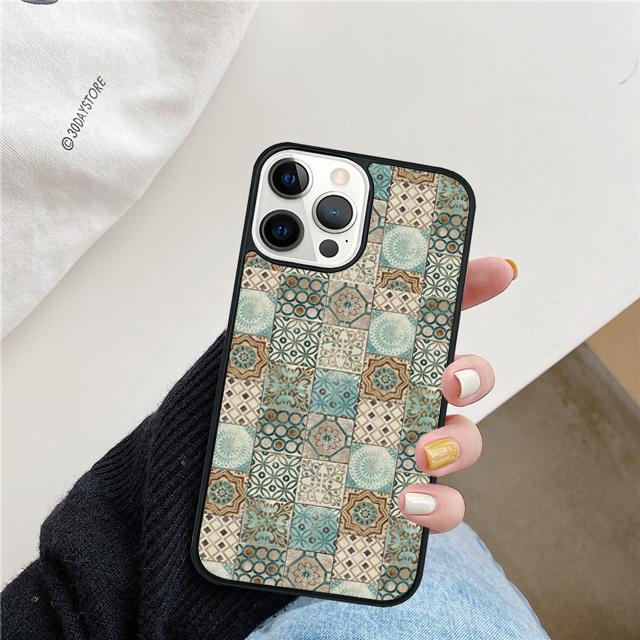 Чехол-ракушка с узором марокканской плитки для iPhone 17 Air 15 16 14 13 12 Pro Max 11 Pro Max Plus Чехол для телефона