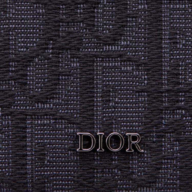 Dior Классический держатель для карт из кожи с монограммой, складной, для мужчин, Черный 2ESCH138YSE-H03E
