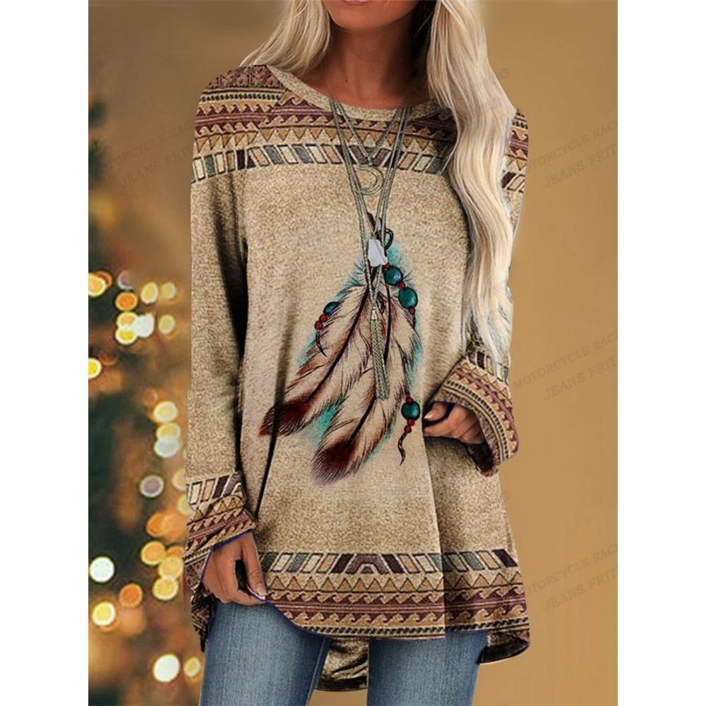 Women's T Shirt Wolf 3d Print T-shirt Women Fashion Animal T-shirts Casual Long Sleeve Tops Tees Vintage Tshirt Loose Tees Owl