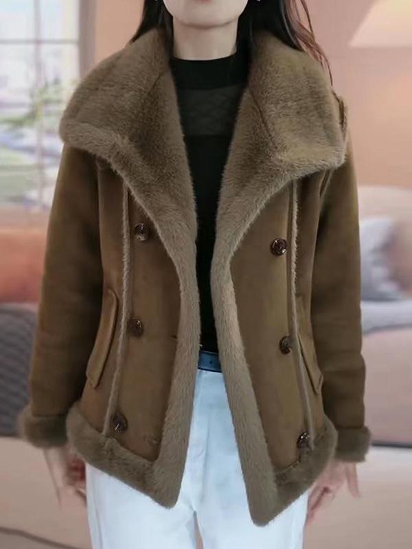 Женское модное зимнее пальто 2025 года в стиле Мальяр с пэчворком из овчины и ягнячьей шерсти