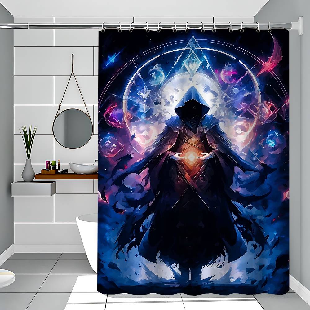 The E-Eminence In Shadow Anime Waterproof Fabric Shower Curtain Bathroom Decoration Curtain Home Hawaiian Style Shower Curtain