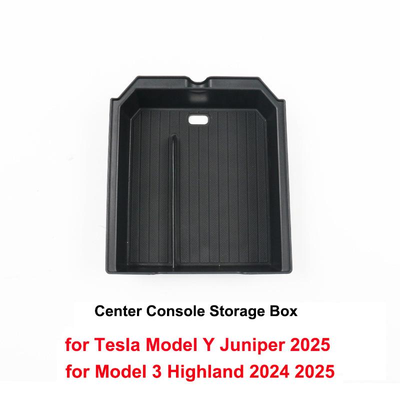 For Tesla New Model Y Juniper 2025 Launch Model 3 Highland 2024 Center Console & Armrest Storage Box Upper&Lower Silicone Pad