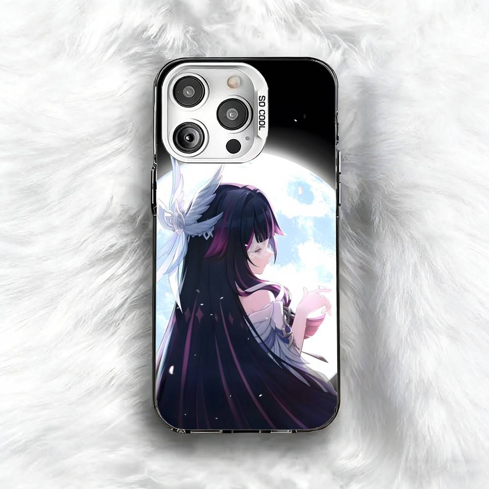 Чехол для телефона Selen Columbina Genshin для iPhone 16 17 15 14 12 13 Pro Max Черный цвет Ударопрочный чехол