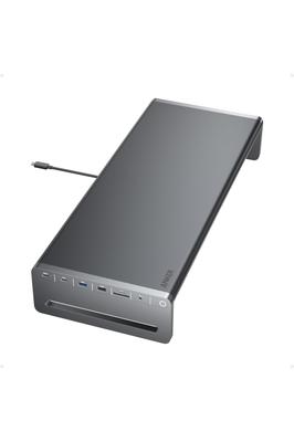 Монитор Anker Hub Подставка для монитора Совместимость с USB PD100W Порт 5 Гбит/с Порт 4K HDMI Слот для карты MicroSD SD Аудиоразъем Порт Ethernet Оборудован USB-C