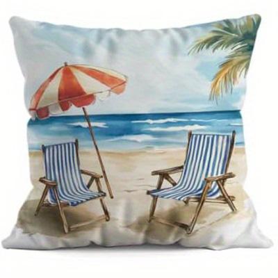 Home Decor Summer Beach Scenes Decorative Pillow Covers Pattern Cushion Cover Suitable For Sofa Bedroom Car Pillow Cover