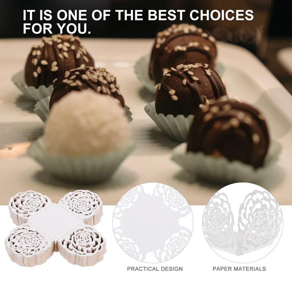50pcs Hollow-Out Chocolate Candy Cups Chocolate Packing Truffle Wrappers Wrapping Paper Wedding