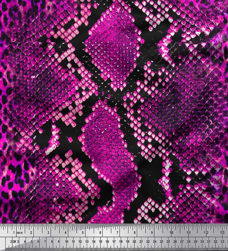 Soimoi Оранжевая японская креп-сатиновая ткань с принтом леопарда и змеиной кожи животных ткань для рукоделия по метрам 42 дюйма