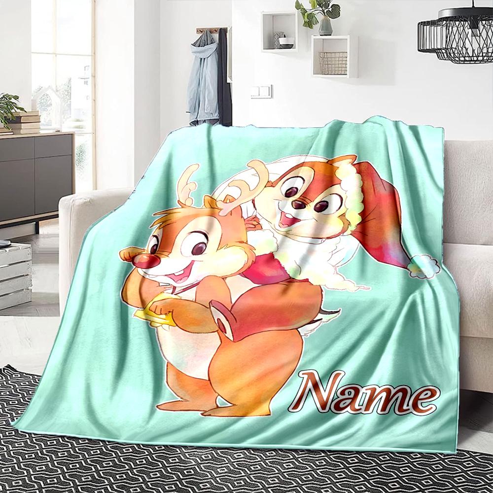 Custom Name "Adventurous Forest Friends" blanket for Couch & Bed, Plush Cozy Fuzzy Blanket Super Soft & Warm Blankets for Fall and Winter. 0908424