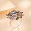Многоцветный турмалин, натуральный драгоценный камень, женское кольцо, бутик ювелирных изделий, юбилей, банкет, помолвка, серебро 925 пробы