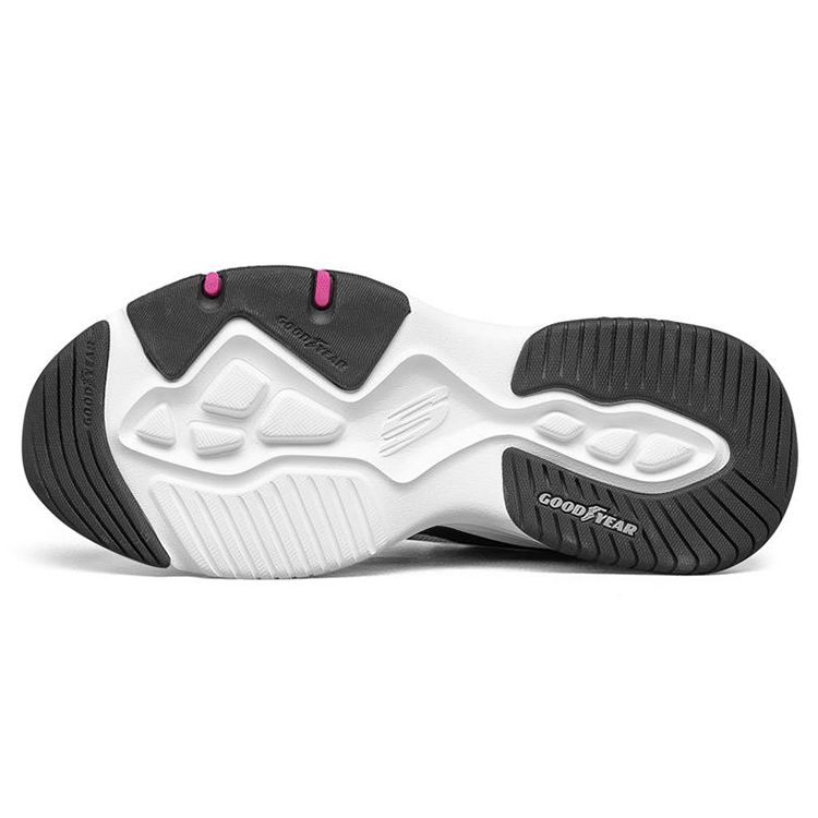 Skechers DLites 4.0 Сетчатые Синтетическая Кожа Спортивные Удобные Низкие Повседневные Кроссовки Женские Белый Черный Розовый 896024-WBK