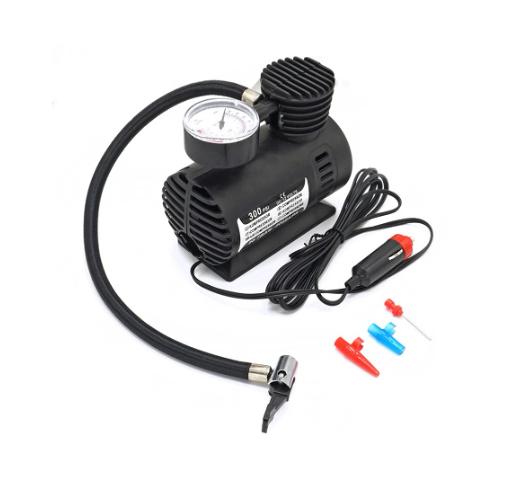 Портативный мини-воздушный компрессор 12 В 300 фунтов на квадратный дюйм, насос для накачки шин, 15 л/мин, быстро надувается для авто, мотоцикла, каяка, велосипеда, черный