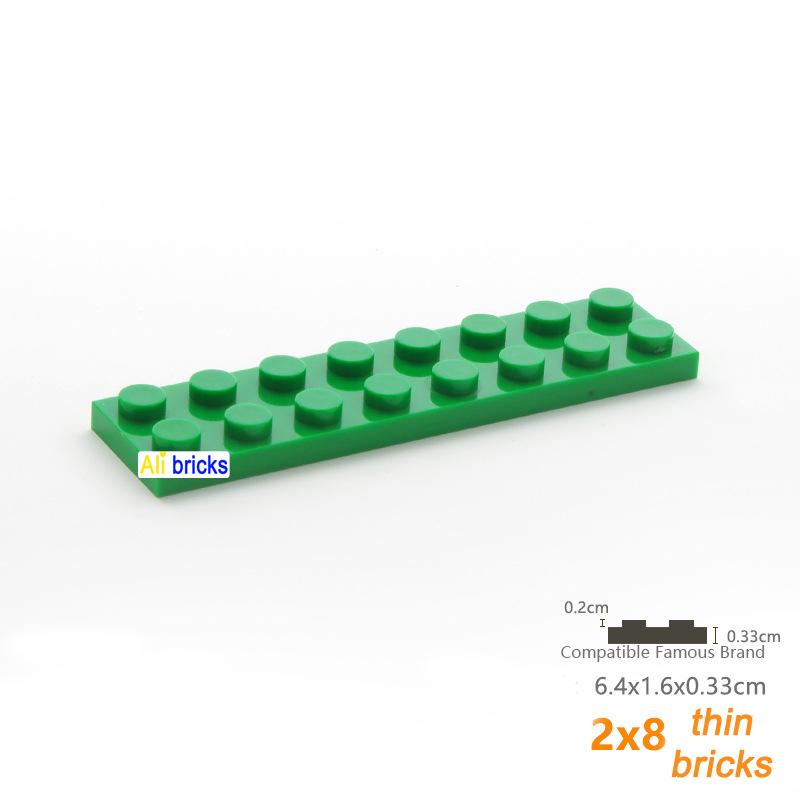 80 шт. объемных строительных блоков, тонкие фигурки, кирпичи 2x8 точек, 13 цветов, образовательные, креативные, совместимые с 3034 игрушками для детей