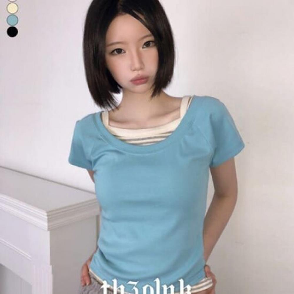 The Pink Women Naglan U Neck One Off shoUlder Basic T shirT