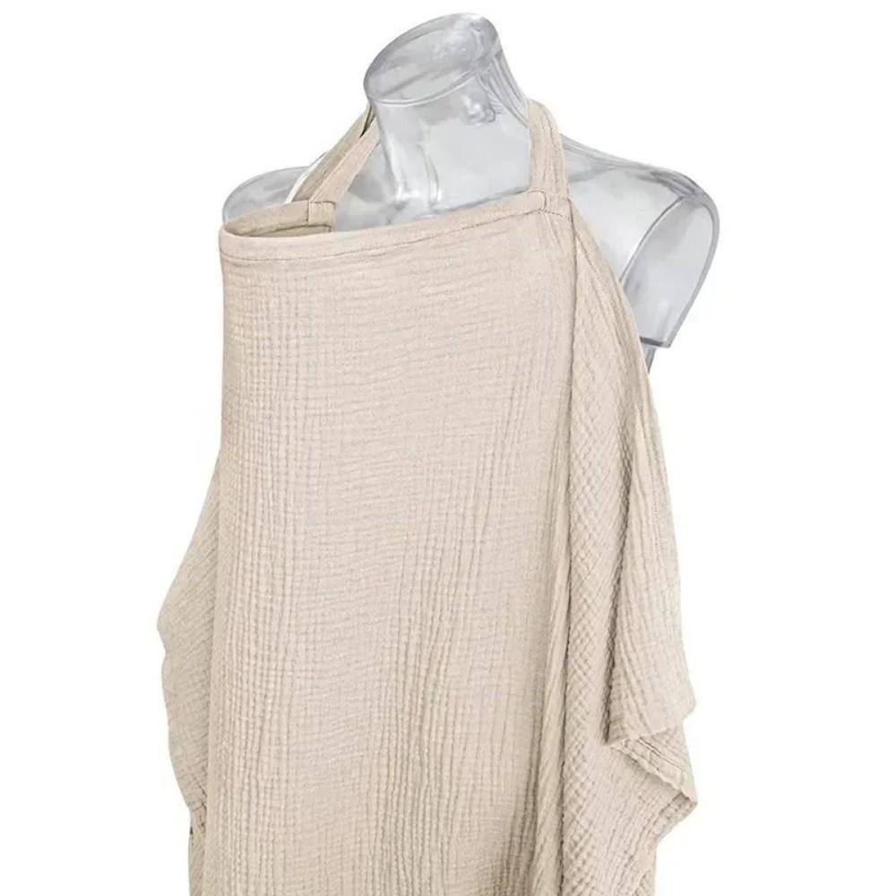 Breathable Cotton Breastfeeding Towel With Pockets Breastfeeding Shawl Nursing Cover For Women