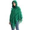 European and American Style Women's Solid Color Pashmina Hooded Cloak Knitted Pullover Cape Autumn Winter Warm Shawl
