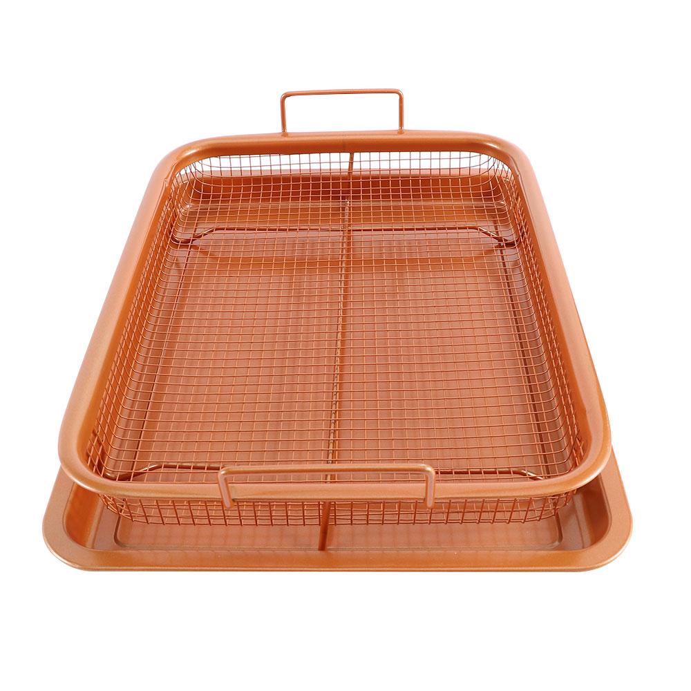 Kitchen Stainless Steel Fries Food Detachable Oven Mesh Oil Strainer Frying Basket Baking Tray