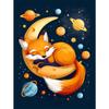 5d DIY Diamond Painting Cross Stitch Cartoon Animal Fox Planet Diamond Embroidery Mosaic Full Round Drill Home Decor Arts