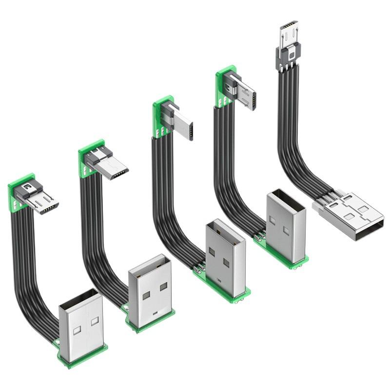 Плоский силиконовый мягкий кабель для зарядки Micro USB, DIY плата с разъемом с прямым изгибом, доступен в 1м/2м.