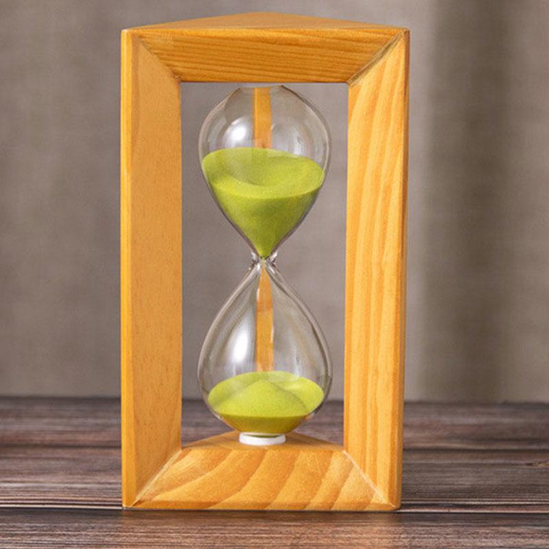 Nordic Style Retro Decor Triangular Wood Glass Hourglass 5/10/15/30 Minutes Sand Timer Craftwork Home Living Room Desk Accessory