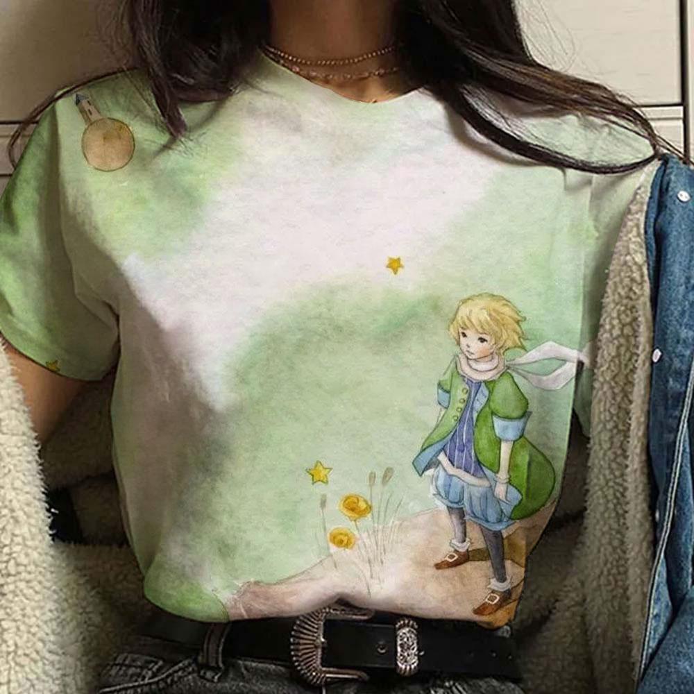 Футболка с коротким рукавом и принтом из мультфильмов, летняя, дышащая, женская, новая, повседневная, с круглым вырезом